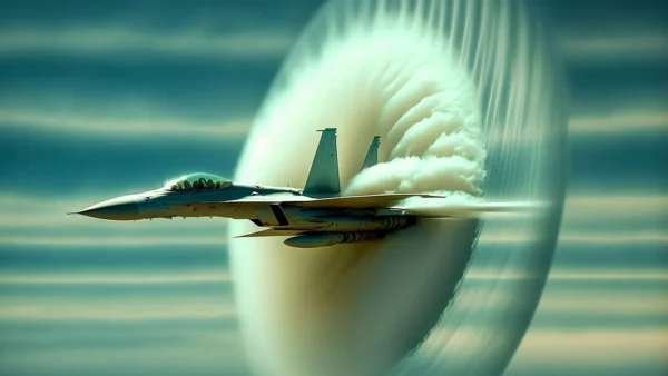 high speed jet creating sonic boom