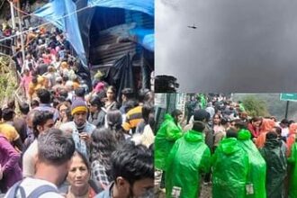 Crowd of devotees gathered in Yamunotri Dham amid rain, traffic jam spread for several kilometers