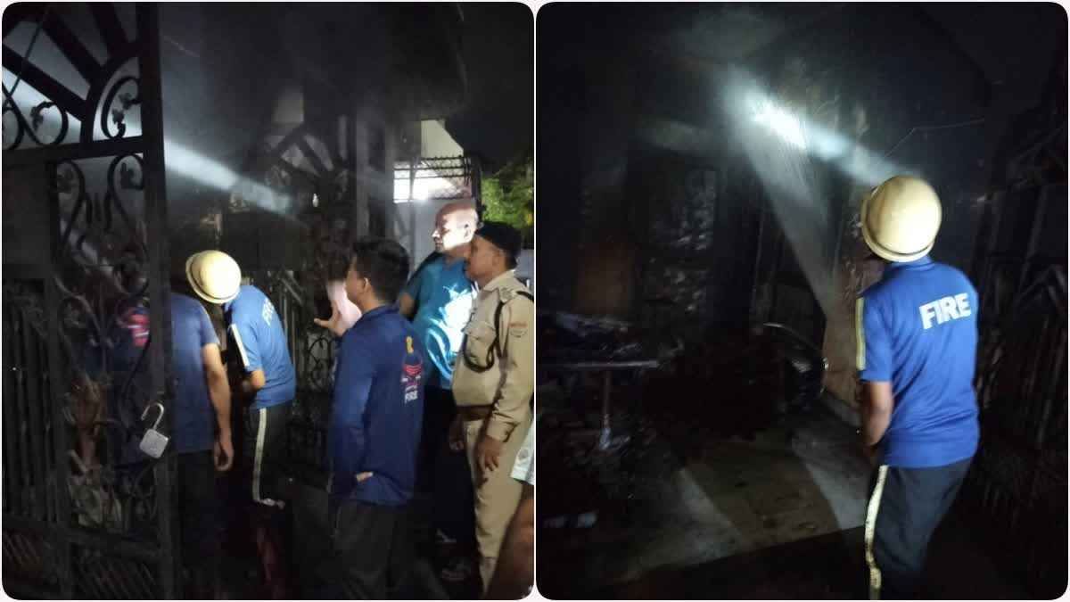 A huge fire broke out in the house, household goods burnt to ashes