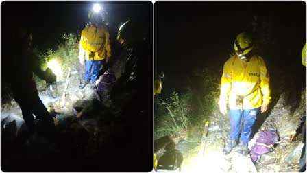 Pickup went out of control and fell into a deep ditch, one dead, one missing