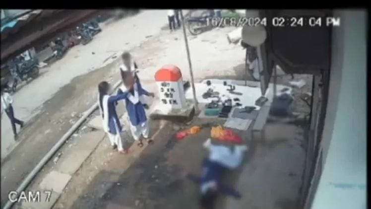 The student's horrifying act was captured on CCTV, she attacked her own neck with a sharp weapon