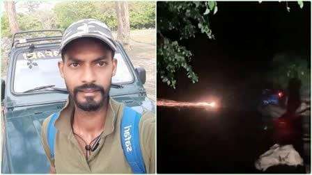 A young man was swept away in a drain late at night due to heavy rains, his body was found early this morning, the car was swept away like a straw in the flood