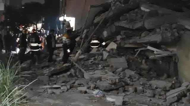 A major accident happened here; a four-storey building collapsed, many workers got trapped