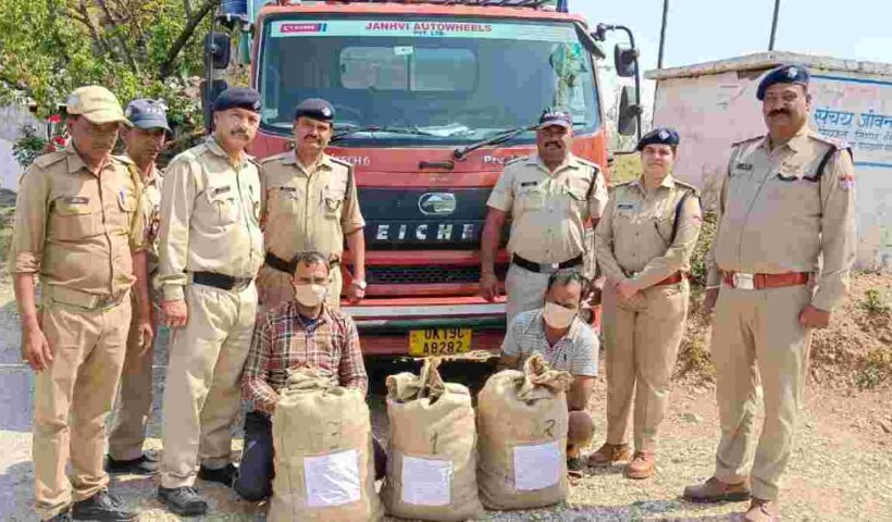 Junk Truck Outside, Ganja Inside! Pushpa-Style Smuggling Foiled by Police”