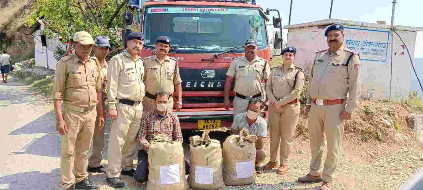 Junk Truck Outside, Ganja Inside! Pushpa-Style Smuggling Foiled by Police”