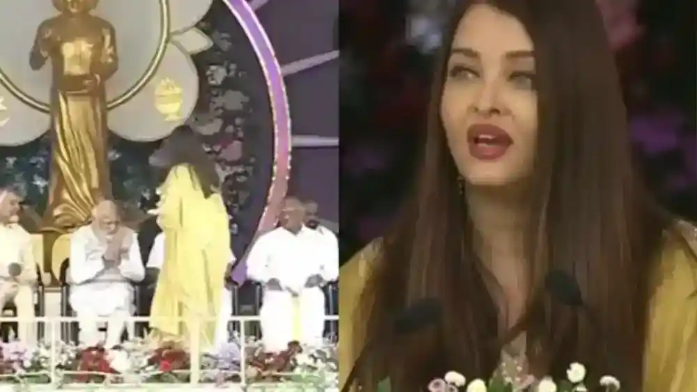 मंच पर ऐश्वर्या का सादगी भरा अंदाज़ छाया ,मोदी के आगे झुकीं, फिर इंसानियत पर कही दिल छू लेने वाली बात 26 aishwarya-rai-bachchans-simple-demeanor-shines-on-stage-bows-before-modi-then-speaks-touchingly-about-humanity