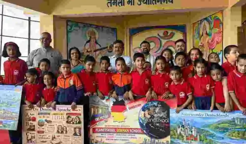 Grand inauguration of PlanetSchool German School and Shatabhisha AI Project at Saraswati Shishu Mandir Jeevandham Almora