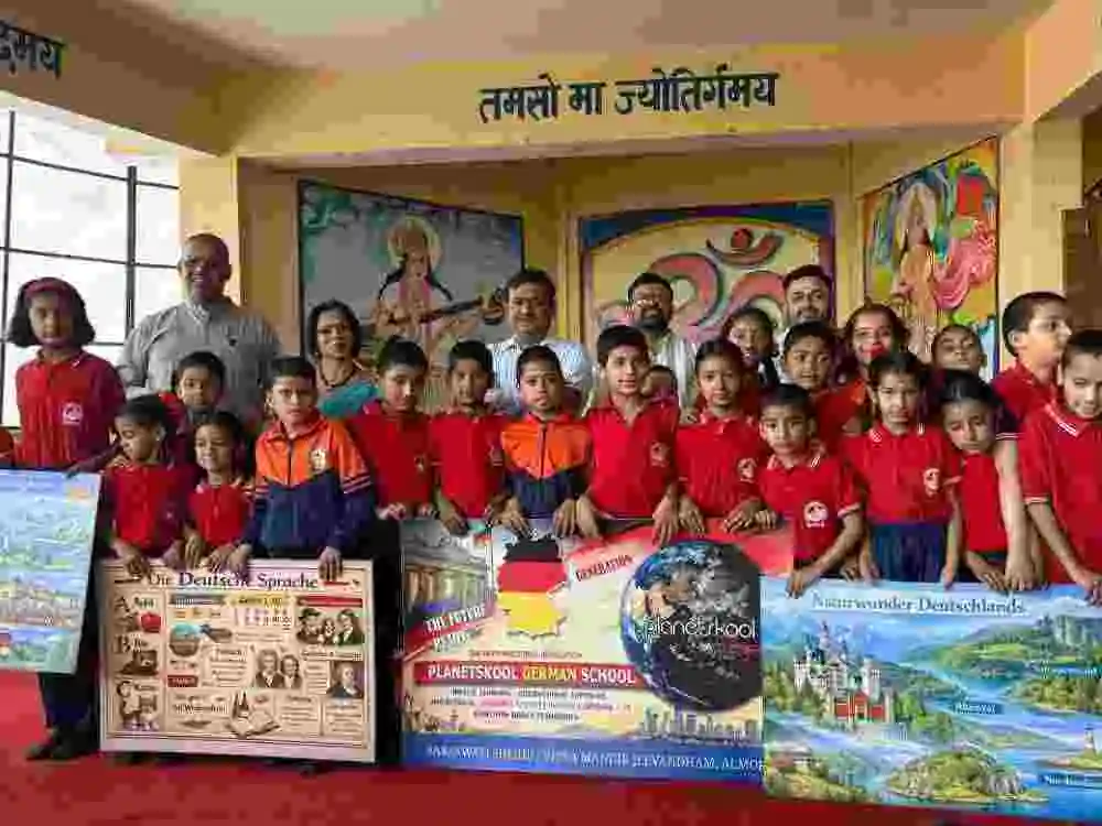 Grand inauguration of PlanetSchool German School and Shatabhisha AI Project at Saraswati Shishu Mandir Jeevandham Almora