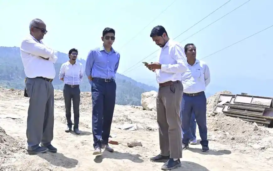 DM Anshul Singh conducted on-site inspection of the old age home link road under construction in Almora, gave strict instructions to meet the technical standards