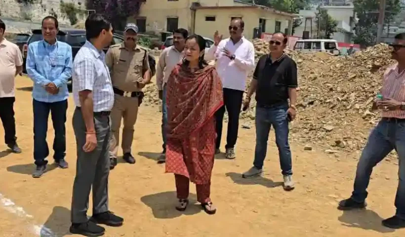 Pithoragarh Mayor Kalpana Devlal Inspects Devsingh Ground Mini Stadium Upgradation Work